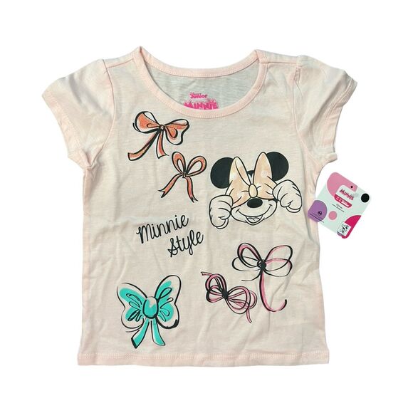 NWT Disney Minnie T-Shirt / Size 4T / Pink & Bows - Picture 1 of 3